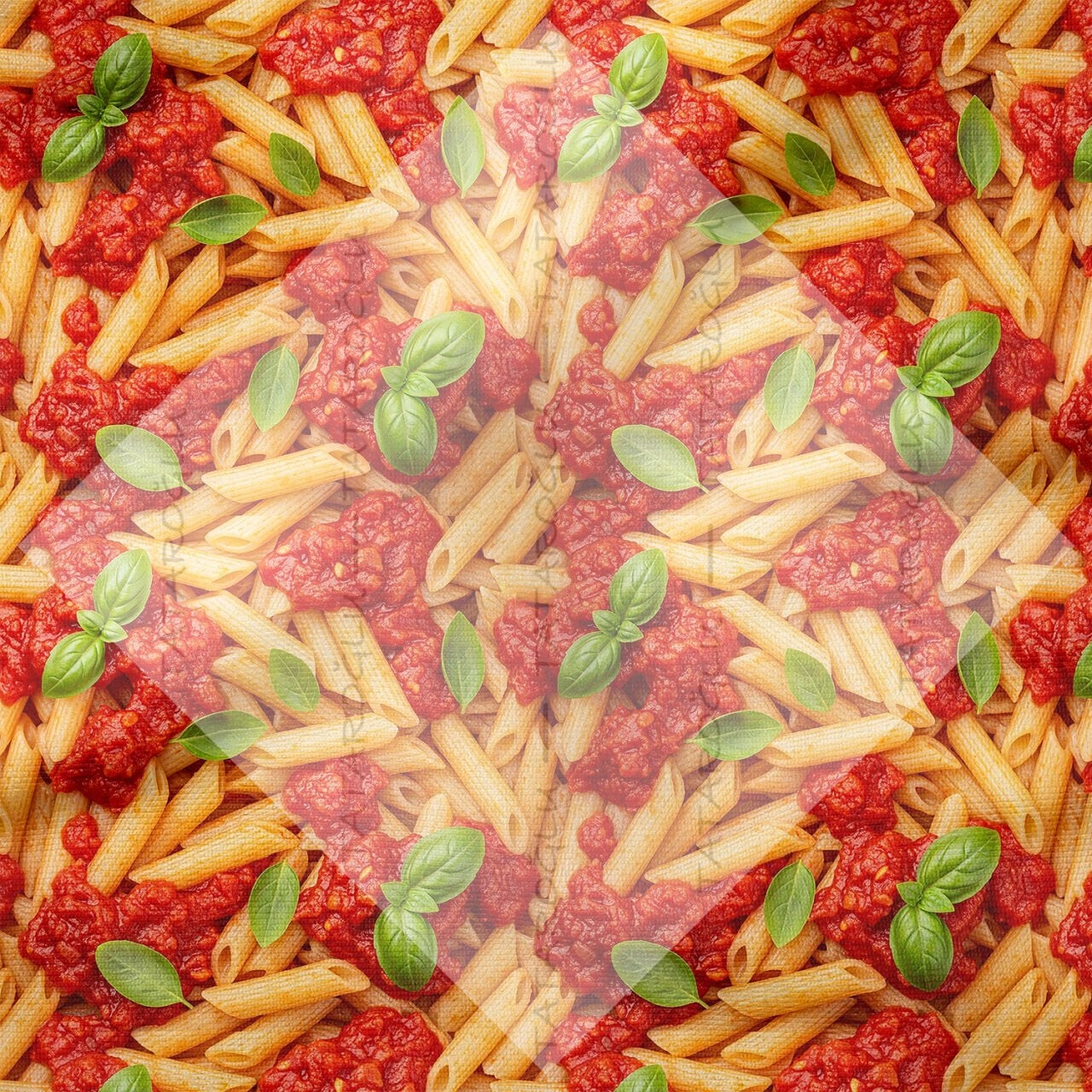 Penne Makarna Desenli Dekoratif Mutfak Kumaşı