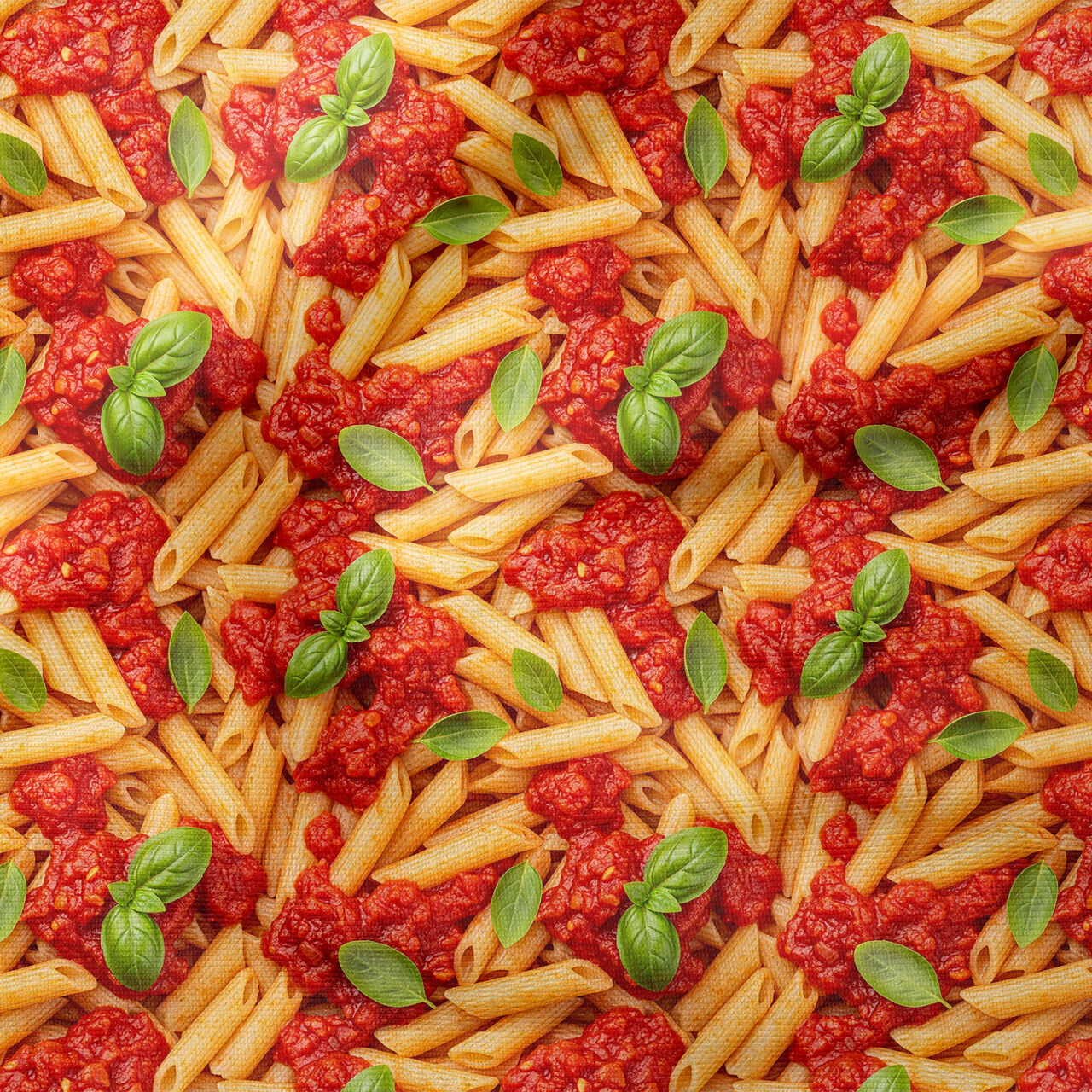 Penne Makarna Desenli Dekoratif Mutfak Kumaşı
