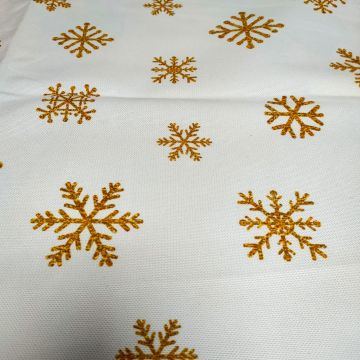 Yaldızlı Kar Taneleri Desenli Dijital Baskılı Kumaş(SONBAHAR İNDİRİMİ)