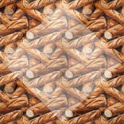 Rustik Baget Ekmek Desenli Dekoratif Mutfak Kumaşı