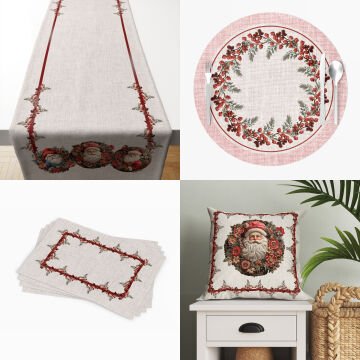 Christmas Collection - Santa Vines with Linen Effect