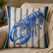Istakoz Desenli Dikilmemiş Kırlent Paneli 45x45 Coastal Marin Dekor