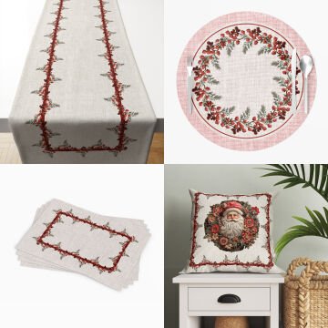 Christmas Collection - Linen Effect Vines
