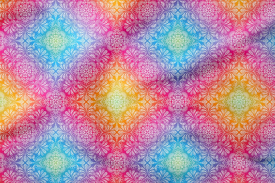 Renkli Geometrik Desenli Dijital Baskılı Kumaş