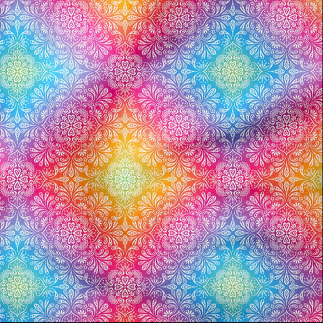 Renkli Geometrik Desenli Dijital Baskılı Kumaş