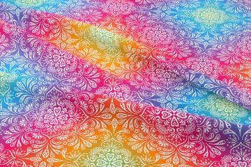 Renkli Geometrik Desenli Dijital Baskılı Kumaş