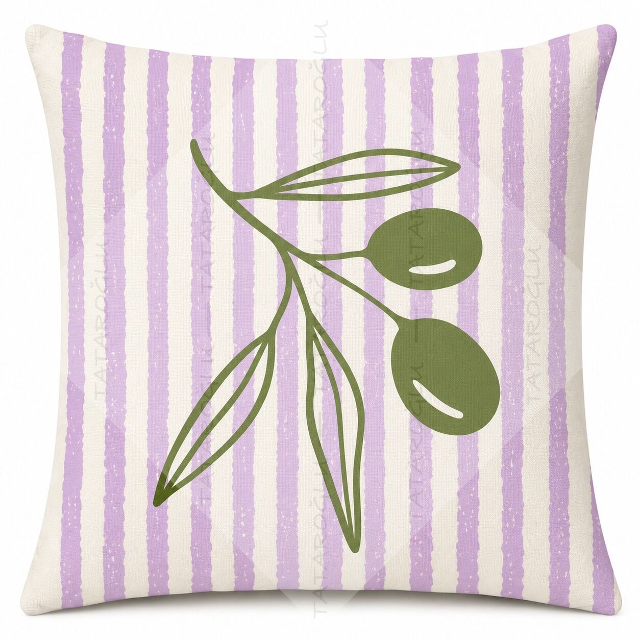 Zeytin Dalı Kırlent Paneli 45x45 cm 2'li Dikilmemiş Kırlent Paneli