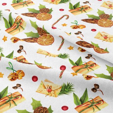 Yılbaşı Koleksiyonu- Winter Wonder Collection, Hediye Kutulu, Mektuplu, Kozalaklı, Portakallı Kumaş