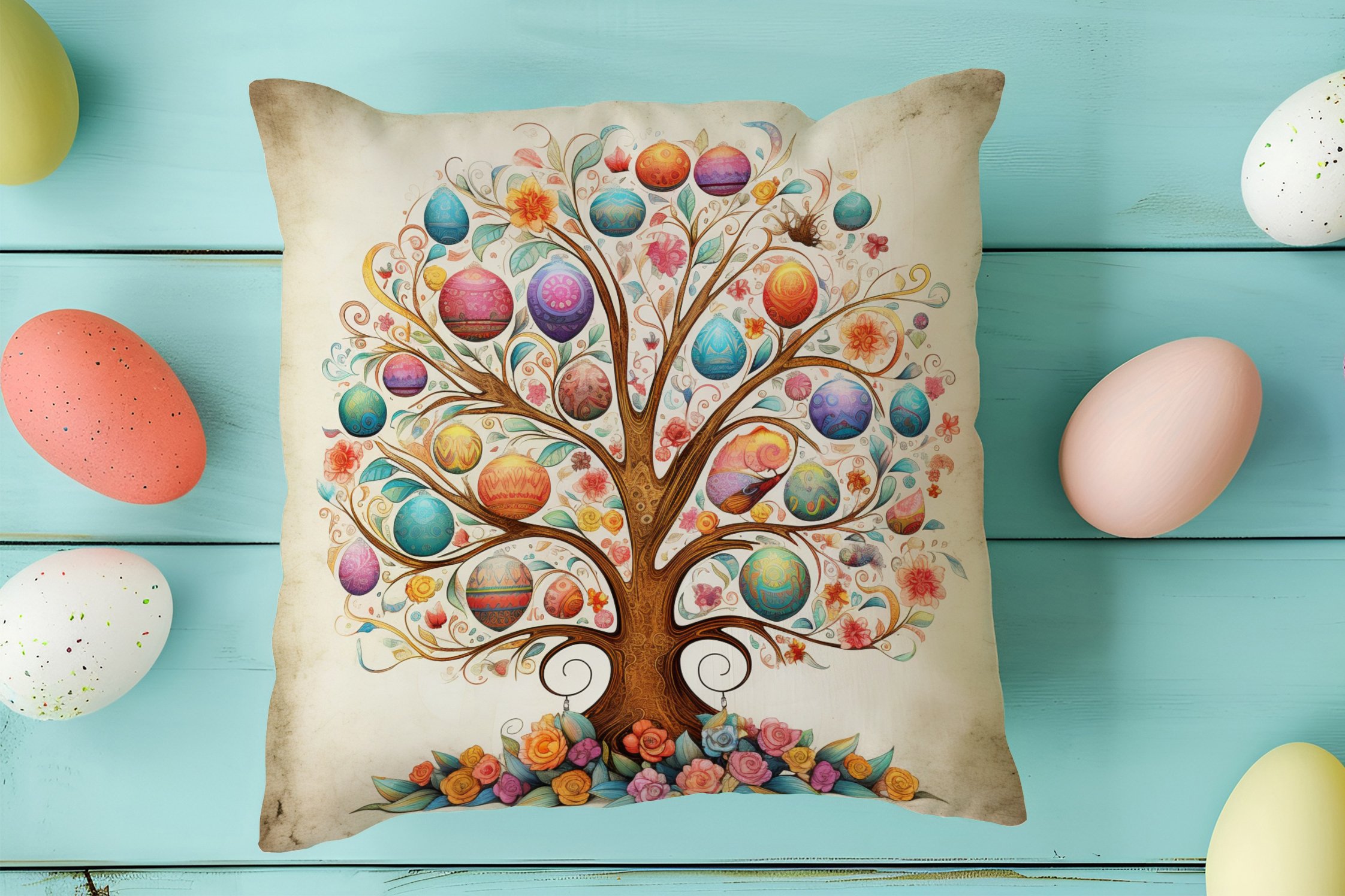Happy Easter / Easter Collection - Vintage Dear Easter Bunnies 2-Pack Cushion Panel Non-Sew Fabric