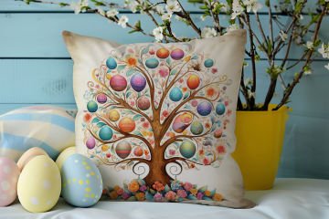 Happy Easter / Easter Collection - Vintage Dear Easter Bunnies 2-Pack Cushion Panel Non-Sew Fabric