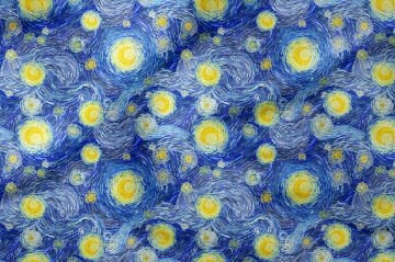 Van Gogh Desenli Dijital Baskılı Kumaş