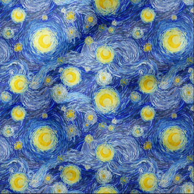 Van Gogh Desenli Dijital Baskılı Kumaş