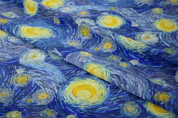 Van Gogh Desenli Dijital Baskılı Kumaş