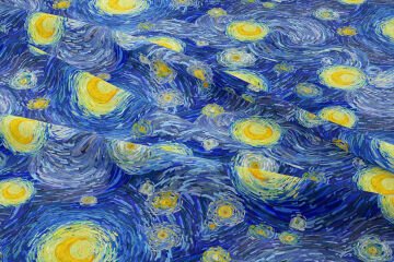Van Gogh Desenli Dijital Baskılı Kumaş
