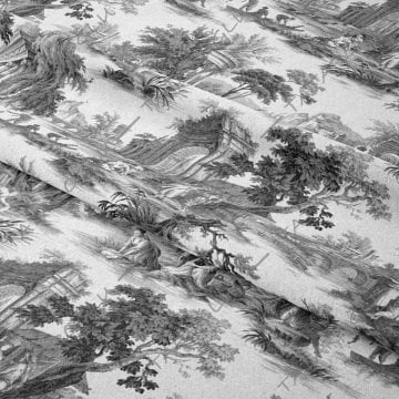 Vintage Fransız Esintileri Gray Toile de Jouy