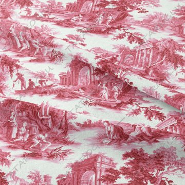 Vintage Fransız Esintileri Red Toile de Jouy