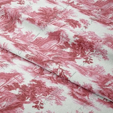 Vintage Fransız Esintileri Red Toile de Jouy