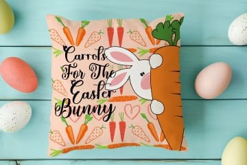 Happy Easter / Easter Collection - Vintage Dear Easter Bunnies 2-Pack Cushion Panel Non-Sew Fabric