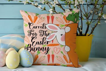 Happy Easter / Easter Collection - Vintage Dear Easter Bunnies 2-Pack Cushion Panel Non-Sew Fabric