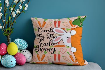 Happy Easter / Easter Collection - Vintage Dear Easter Bunnies 2-Pack Cushion Panel Non-Sew Fabric