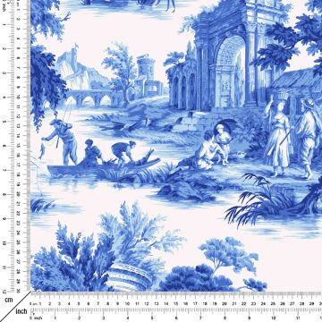Vintage Fransız Esintileri Blue Toile de Jouy