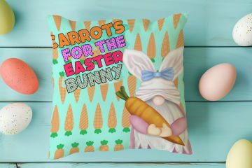 Happy Easter / Paskalya Koleksiyonu - Vintage Sevgili Paskalya Tavşanları 2'li Kırlent Paneli Dikilmemiş Kumaş