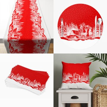 Christmas Collection - Red-White Married Deer