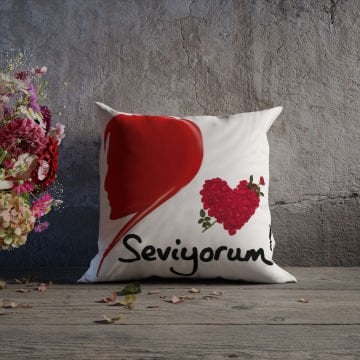 Sevgililer Günü Koleksiyonu - 2'li Kırlent Paneli Dikilmemiş Kumaş