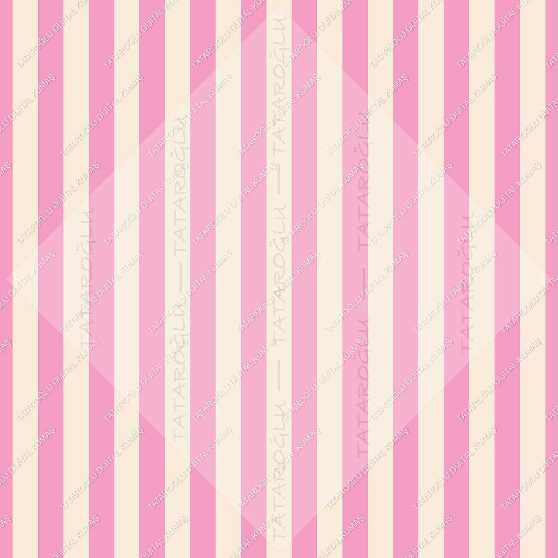 Pembe Çizgili Kumaş | Dijital Baskılı Leke Tutmaz Dekoratif Kumaş 143 cm