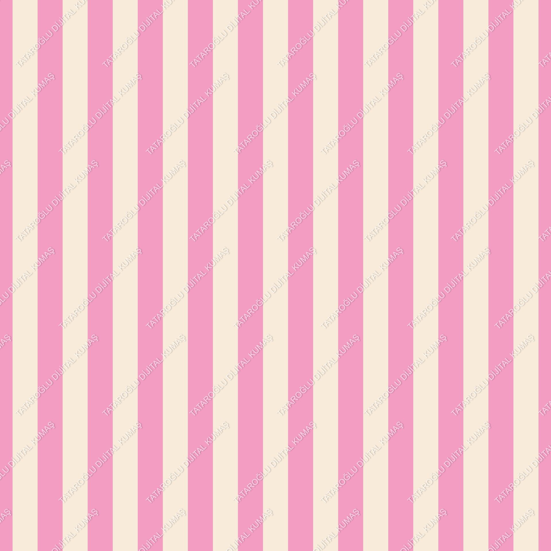 Pembe Çizgili Kumaş | Dijital Baskılı Leke Tutmaz Dekoratif Kumaş 143 cm