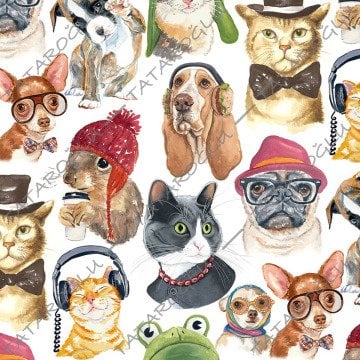 Mixed Animal Pattern Digital Printed Fabric