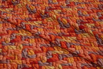 3D Sonbahar Renkli Örgü Dekoratif Dijital Baskı Kumaş