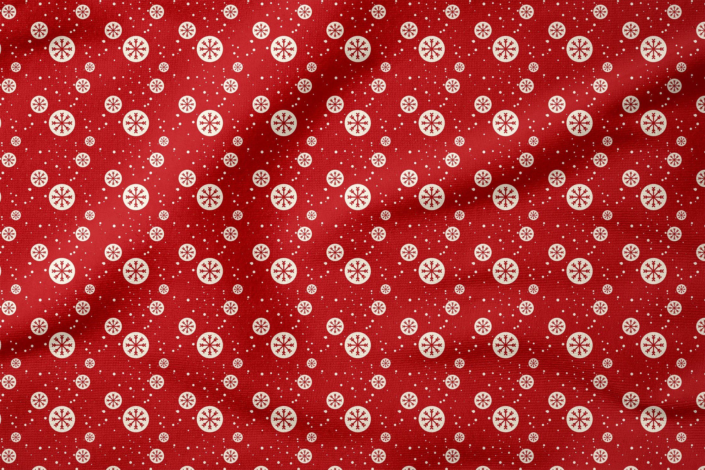 Christmas Collection-Red White Snowflakes