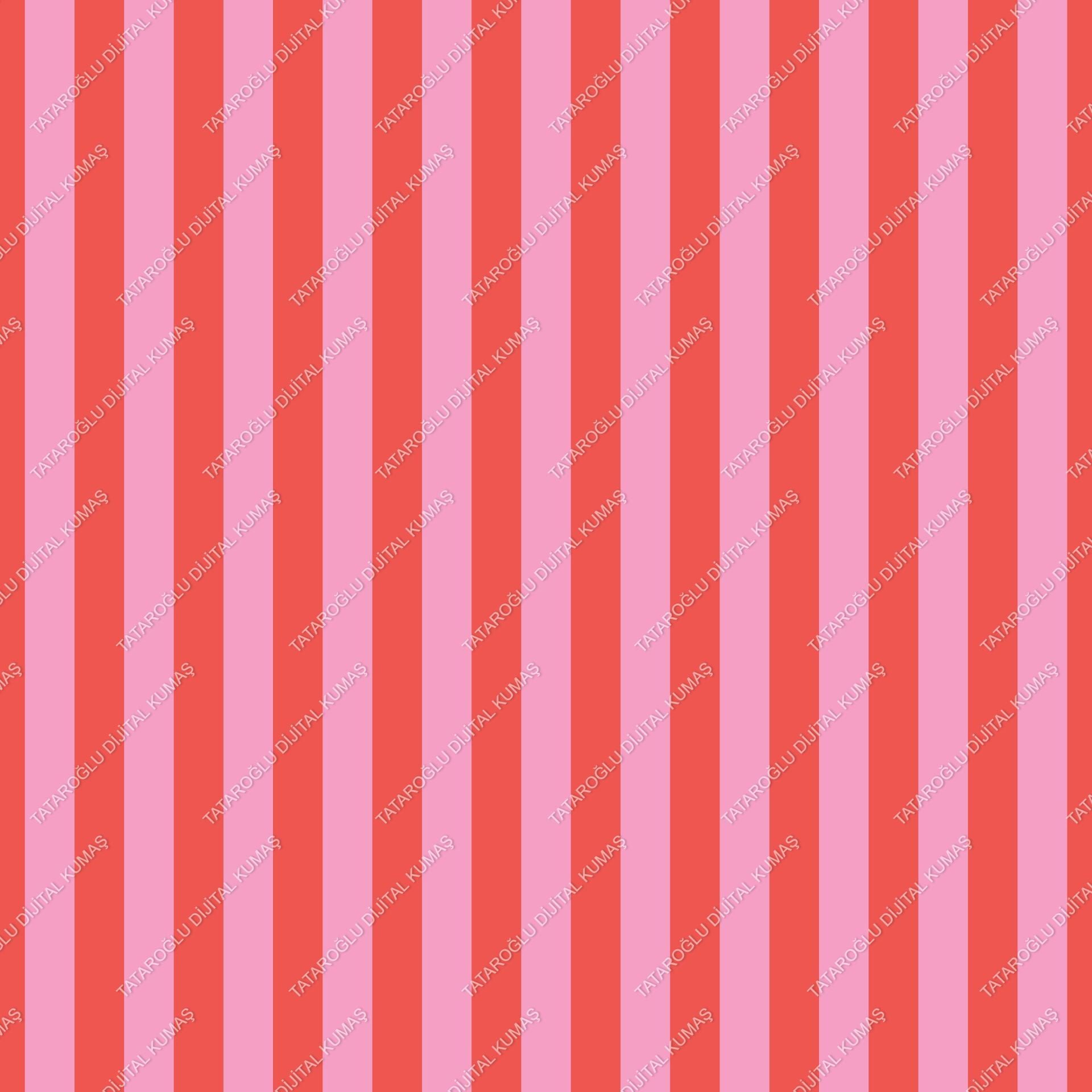 Pembe Mercan Çizgili Kumaş – Leke Tutmaz Dekoratif Dijital Baskılı Kumaş
