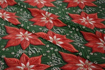 Yılbaşı Koleksiyonu- 3d Poinsettia Yılbaşı Çiçeği Çok Amaçlı Dekoratif Dijital Baskı Kumaş