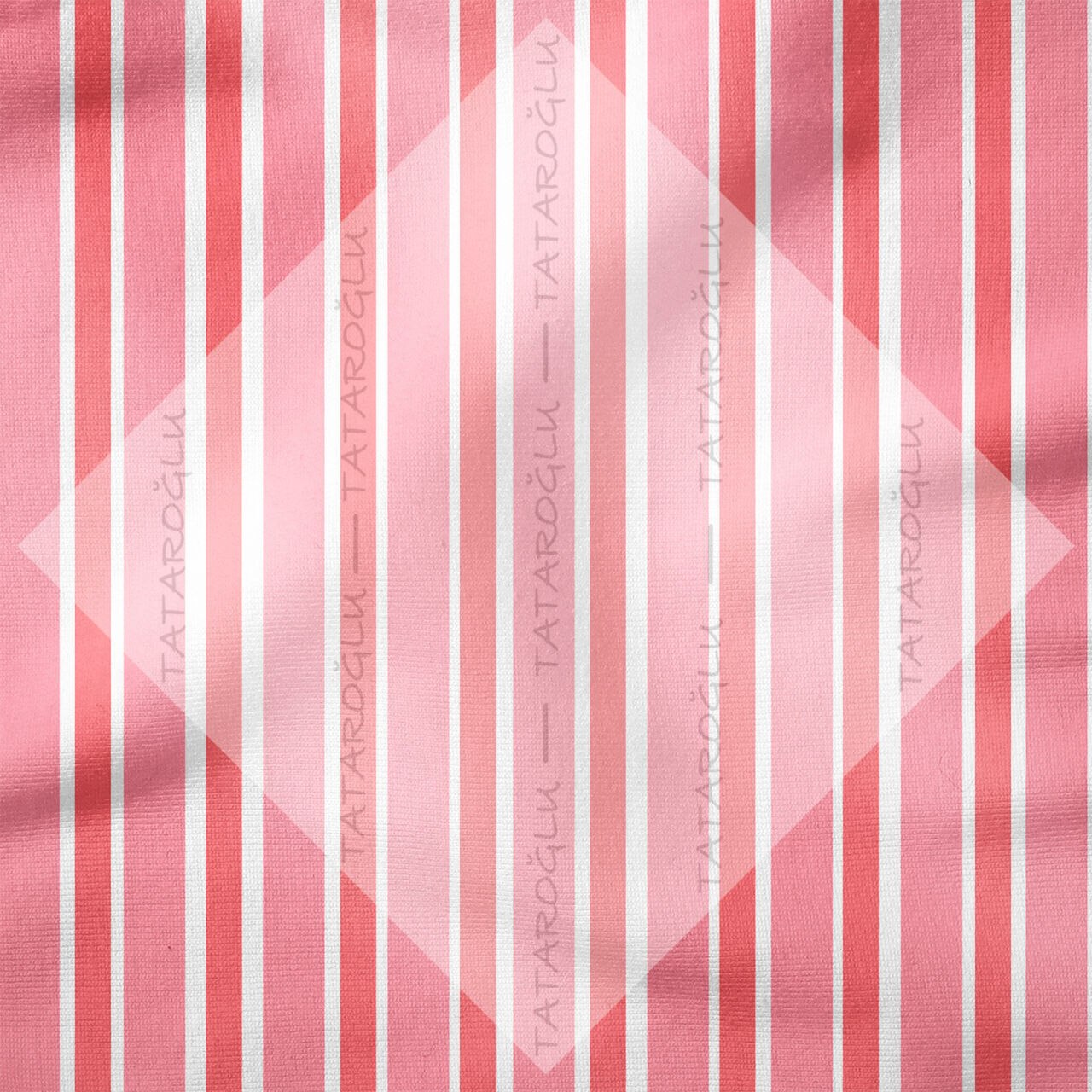 Pembe Mercan Çizgili Kumaş – Leke Tutmaz Dekoratif Dijital Baskılı Kumaş