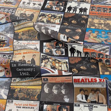 The Beatles Albüm Kapakları Klasik Rock Müzik Desenli Kumaş
