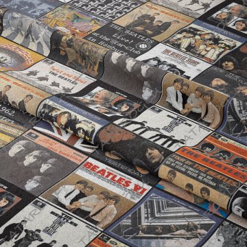 The Beatles Albüm Kapakları Klasik Rock Müzik Desenli Kumaş