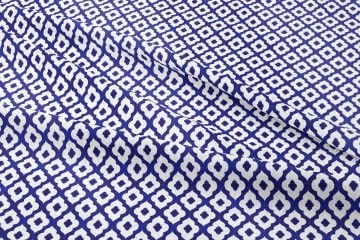Ramazan Koleksiyonu - Lacivert Geometrik Geleneksel Osmanlı Tasarım Kumaş