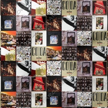 Led Zeppelin Klasik Rock Müzik Albüm Kapakları Desenli Kumaş
