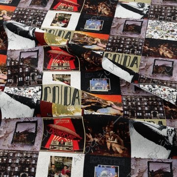 Led Zeppelin Klasik Rock Müzik Albüm Kapakları Desenli Kumaş