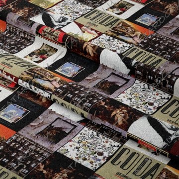 Led Zeppelin Klasik Rock Müzik Albüm Kapakları Desenli Kumaş