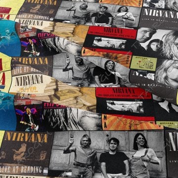 Nirvana Klasik Rock Müzik Albüm Kapakları Desenli Kumaş