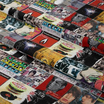 Rolling Stones Klasik Rock Müzik Kapakları Desenli Kumaş
