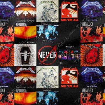 Metallica Klasik Rock Albüm Kapakları Desenli Kumaş