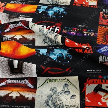 Metallica Klasik Rock Albüm Kapakları Desenli Kumaş