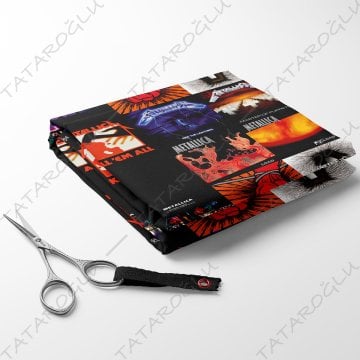 Metallica Klasik Rock Albüm Kapakları Desenli Kumaş