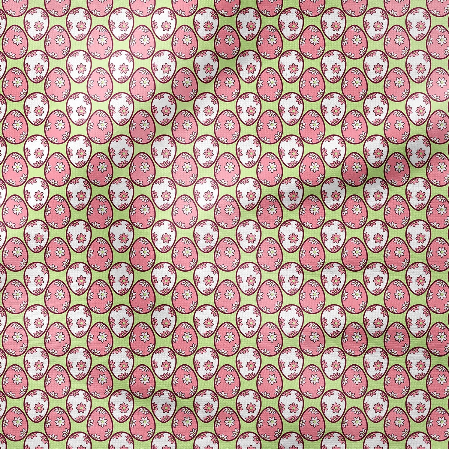 Happy Easter- Paskalya El Çizimi Geometrik Paskalya Yumurtaları Desenli Tasarım Kumaş