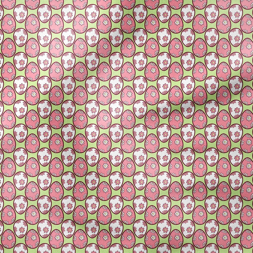 Happy Easter- Paskalya El Çizimi Geometrik Paskalya Yumurtaları Desenli Tasarım Kumaş