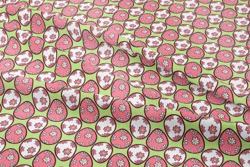 Happy Easter- Paskalya El Çizimi Geometrik Paskalya Yumurtaları Desenli Tasarım Kumaş